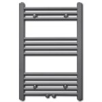 Vidaxl sche - serviettes eau chaude  rails droits gris de 500 x 764 mm