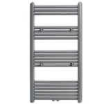 Vidaxl sche - serviettes eau chaude  rails droits gris de 600 x 1160 mm