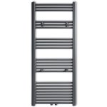 Vidaxl sche - serviettes eau chaude  rails droits gris de 600 x 1424 mm