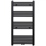 Vidaxl sche - serviettes eau chaude  rails droits noirs de 600 x 1160 mm