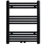 Vidaxl sèche - serviettes eau chaude à rails droits noirs de 600 x 764 mm Vidaxl sèche - serviettes eau chaude à rails droits noirs de 600 x 764 mm