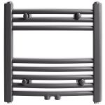 Vidaxl sche - serviettes eau chaude  rails incurvs gris 480 x 480 mm