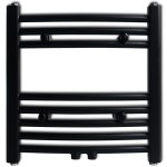 Vidaxl sche - serviettes eau chaude  rails incurvs noirs de 480 x 480 mm