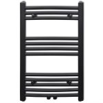 Vidaxl s�che - serviettes eau chaude � rails incurv�s noirs de 500 x 764 mm