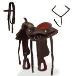 Vidaxl selle, bridon et col de poitrine cuir vritable 12 po marron
