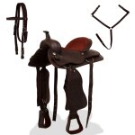 Vidaxl selle, bridon et col de poitrine cuir vritable 15 po marron