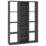 Vidaxl s�parateur de pi�ce / biblioth�que gris 100x24x140 cm agglom�r�