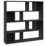 Vidaxl s�parateur de pi�ce / biblioth�que gris 110x24x110 cm agglom�r�
