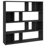 Vidaxl sparateur de pice / bibliothque noir 110x24x110 cm agglomr