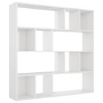 Vidaxl s�parateur de pi�ce blanc brillant 110x24x110 cm agglom�r�