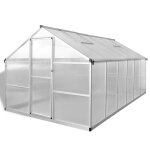 Vidaxl serre renforce en aluminium avec cadre de base 9, 025 m