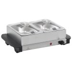 Vidaxl serveur buffet acier inoxydable 200 w 2x1, 5 l