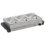 Vidaxl serveur buffet acier inoxydable 200 w 3x1, 5 l