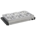 Vidaxl serveur buffet acier inoxydable 300 w 3x2, 5 l