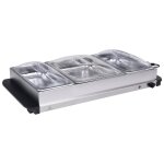 Vidaxl serveur buffet acier inoxydable 400 w 2x2, 5 l + 1x4 l