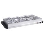 Vidaxl serveur buffet acier inoxydable 400 w 3x2, 5 l + 2x1 l