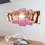 Vidaxl set de toiles murales imprim�es cerisiers en fleurs 100 x 50 cm