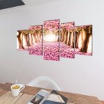 Vidaxl set de toiles murales imprim�es cerisiers en fleurs 200 x 100 cm