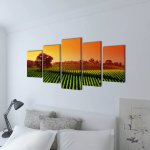 Vidaxl set de toiles murales imprim�es champs 100 x 50 cm