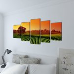 Vidaxl set de toiles murales imprim�es champs 200 x 100 cm