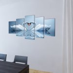 Vidaxl set de toiles murales imprim�es cygnes 200 x 100 cm