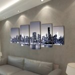 Vidaxl set de toiles murales imprim�es horizon de new york monochrome