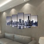 Vidaxl set de toiles murales imprim�es horizon de new york monochrome