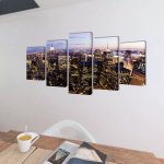 Vidaxl set de toiles murales imprim�es horizon de new york vu du ciel