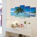 Vidaxl set de toiles murales imprimées plage avec palmier 100 x 50 cm Vidaxl set de toiles murales imprimées plage avec palmier 100 x 50 cm