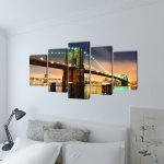 Vidaxl set de toiles murales imprimes pont de brooklin 100 x 50 cm