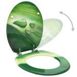Vidaxl si�ges de toilette avec couvercle 2 pcs mdf vert gouttes d'eau