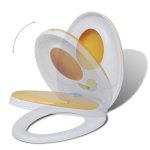 Vidaxl siges de toilette et couvercles 2 pcs plastique blanc et jaune