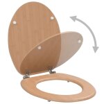Vidaxl si�ge de toilette avec couvercle mdf design bambou