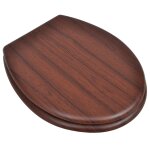 Vidaxl siège de toilette avec couvercle mdf design simple marron Vidaxl siège de toilette avec couvercle mdf design simple marron