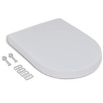 Vidaxl sige de toilette  fermeture en douceur carr blanc