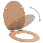 Vidaxl sige de toilette mdf couvercle  fermeture en douceur bambou