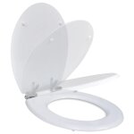 Vidaxl siège de toilette mdf couvercle à fermeture en douceur blanc Vidaxl siège de toilette mdf couvercle à fermeture en douceur blanc