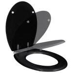 Vidaxl siège de toilette mdf couvercle à fermeture en douceur noir Vidaxl siège de toilette mdf couvercle à fermeture en douceur noir
