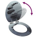 Vidaxl siège de toilette mdf couvercle à fermeture en douceur pierres Vidaxl siège de toilette mdf couvercle à fermeture en douceur pierres