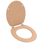 Vidaxl siges wc 2 pcs avec couvercles mdf design de bambou
