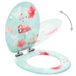 Vidaxl sige wc couvercle  fermeture en douceur mdf flamant rose