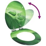 Vidaxl sige wc couvercle fermeture en douceur mdf vert gouttes d'eau