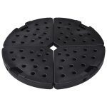 Vidaxl socle de parasol en forme d'ventail 4 pcs noir