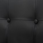 Vidaxl sofa  2 places avec accoudoirs cuir artificiel et acier noir