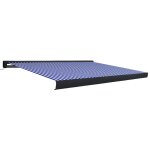 Vidaxl store � cassette motoris� 350x250 cm bleu et blanc