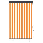 Vidaxl store roulant d'extrieur 100x250 cm blanc et orange