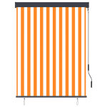 Vidaxl store roulant d'extrieur 120x250 cm blanc et orange