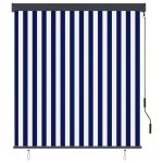 Vidaxl store roulant d'extrieur 140x250 cm bleu et blanc