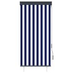 Vidaxl store roulant d'extrieur 80x250 cm bleu et blanc