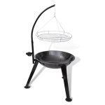 Vidaxl support de barbecue au charbon de bois rond